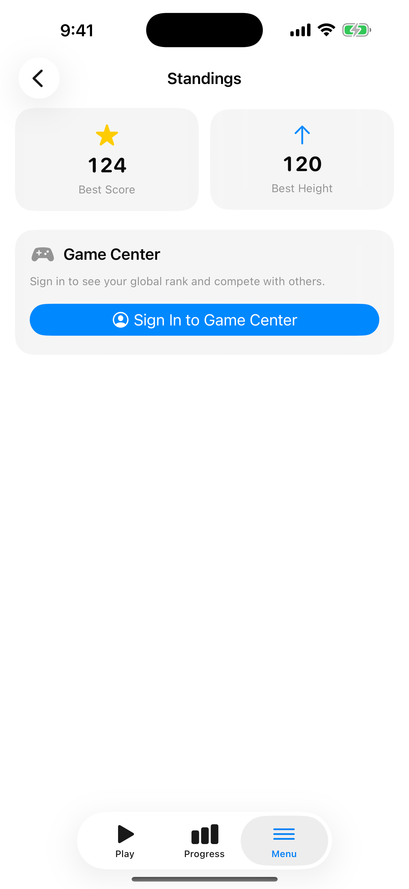 TowerStacker Game Center leaderboard standings